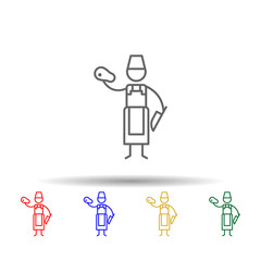 Steakhouse, chef, restaurant multi color style icon. Simple thin line, outline vector of Restaurant icons for ui and ux, website or mobile application
