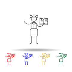 Menu, waitress, restaurant multi color style icon. Simple thin line, outline vector of Restaurant icons for ui and ux, website or mobile application