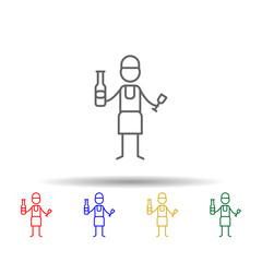 Sommelier, restaurant multi color style icon. Simple thin line, outline vector of Restaurant icons for ui and ux, website or mobile application
