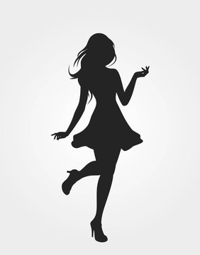 glamour young girl silhouette. lady icon. woman symbol