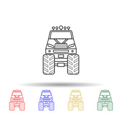 Bigfoot car front multi color style icon. Simple thin line, outline vector of bigfoot car icons for ui and ux, website or mobile application © gunayaliyeva