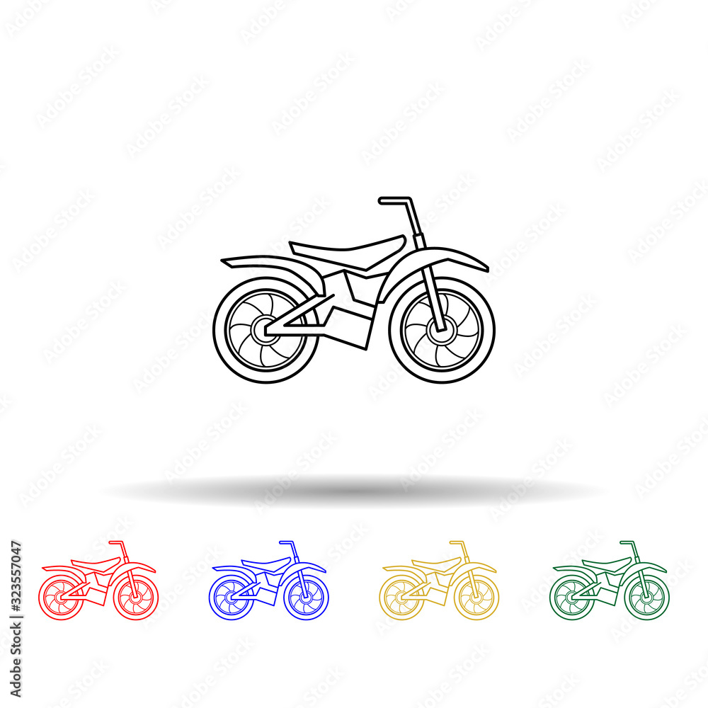 Poster motorcycle multi color style icon. simple thin line, outline vector of bigfoot car icons for ui and 