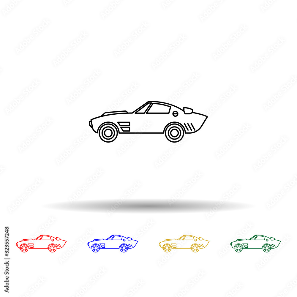 Poster muscle car multi color style icon. simple thin line, outline vector of bigfoot car icons for ui and 