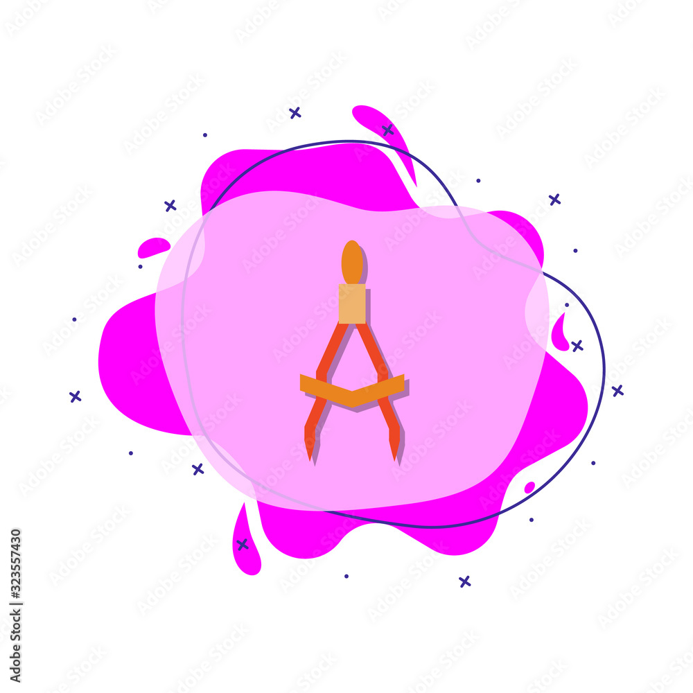 Poster compass colored icon. simple color vector of education icons for ui and ux, website or mobile applic