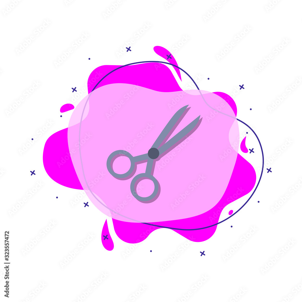 Poster scissors colored icon. simple color vector of education icons for ui and ux, website or mobile appli