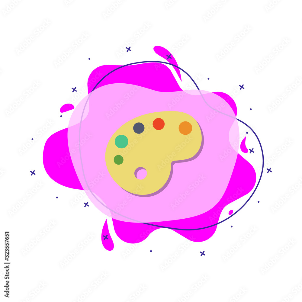 Poster paint palette colored icon. simple color vector of education icons for ui and ux, website or mobile 