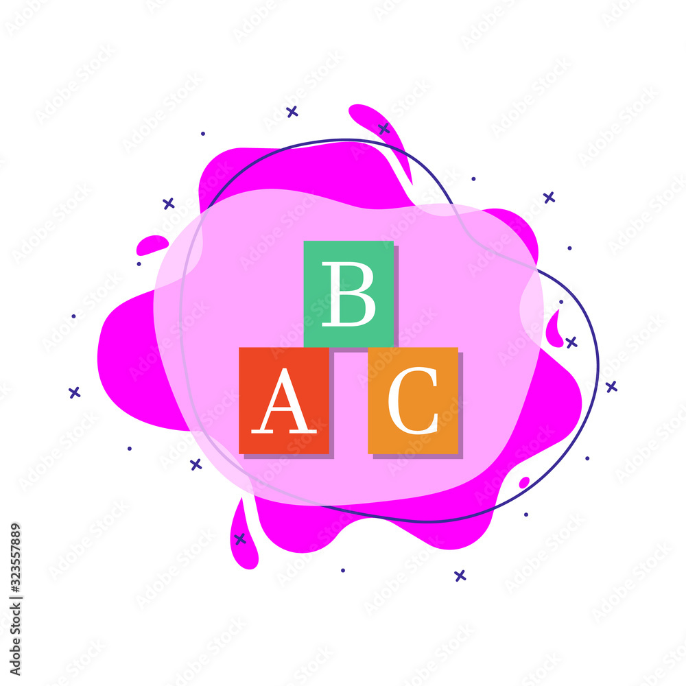 Poster a b c box colored icon. simple color vector of education icons for ui and ux, website or mobile appl