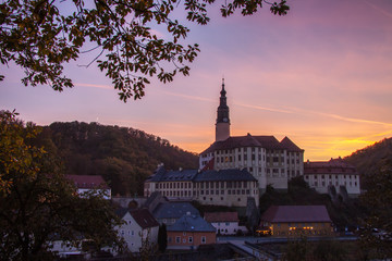 Weesenstein castle in sunset