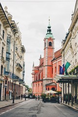 Fototapeta na wymiar Street View in Ljubljana, Slovenia