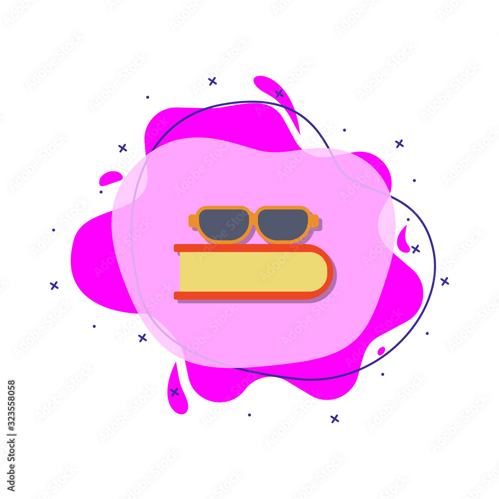 Poster glasses and book colored icon. simple color vector of education icons for ui and ux, website or mobi