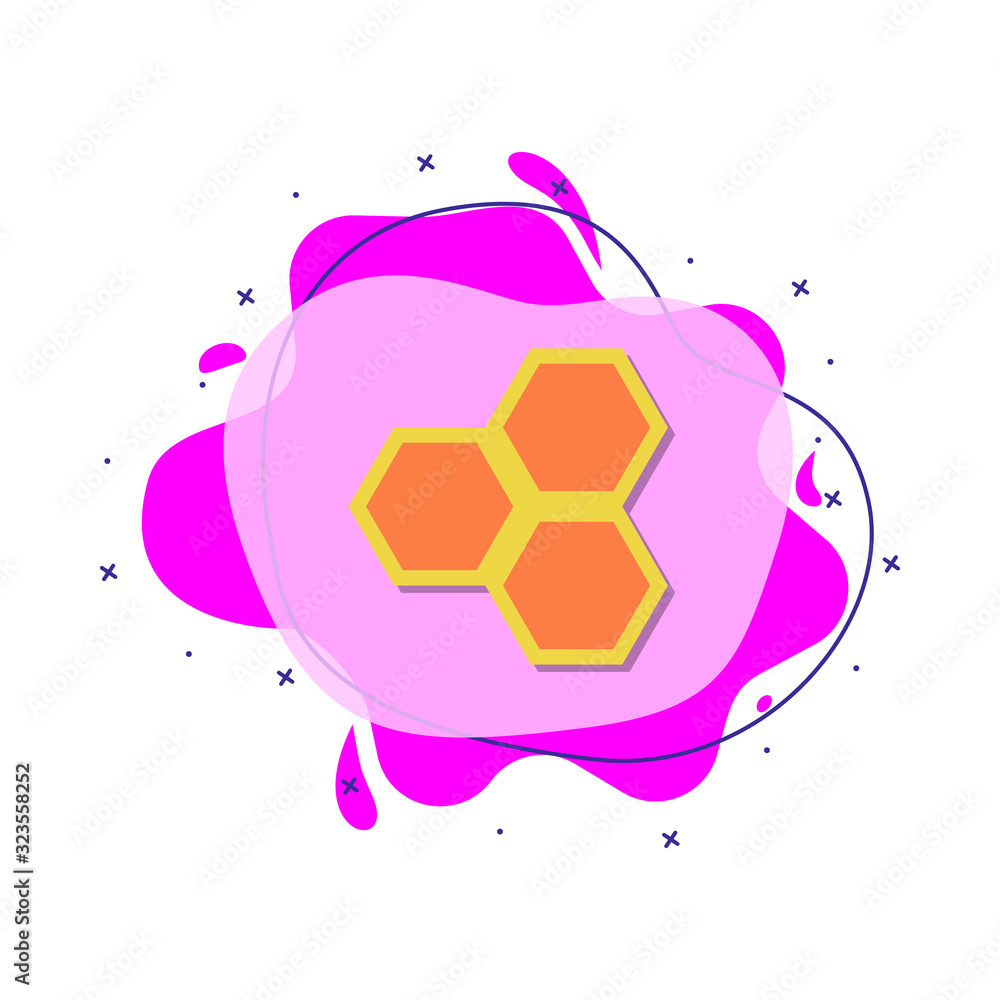 Poster honeycombs colored icon. simple color vector of education icons for ui and ux, website or mobile app