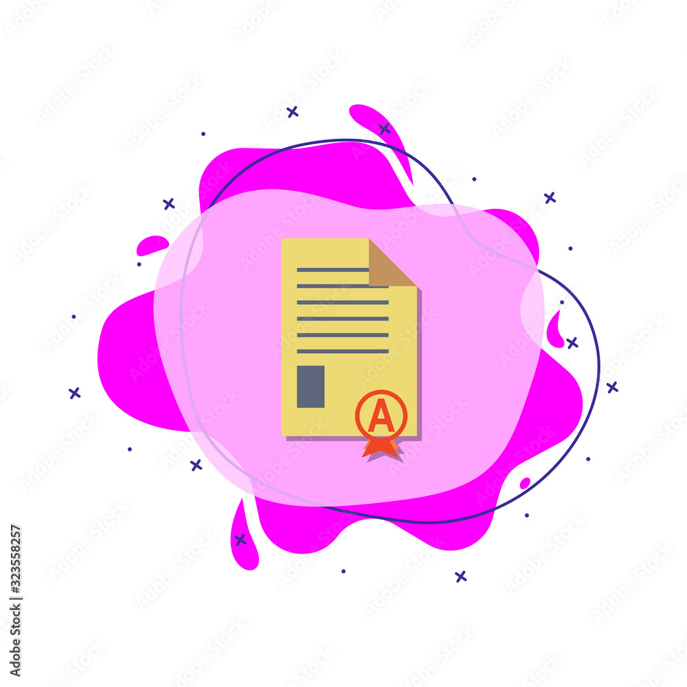 Poster diploma with marks colored icon. simple color vector of education icons for ui and ux, website or mo