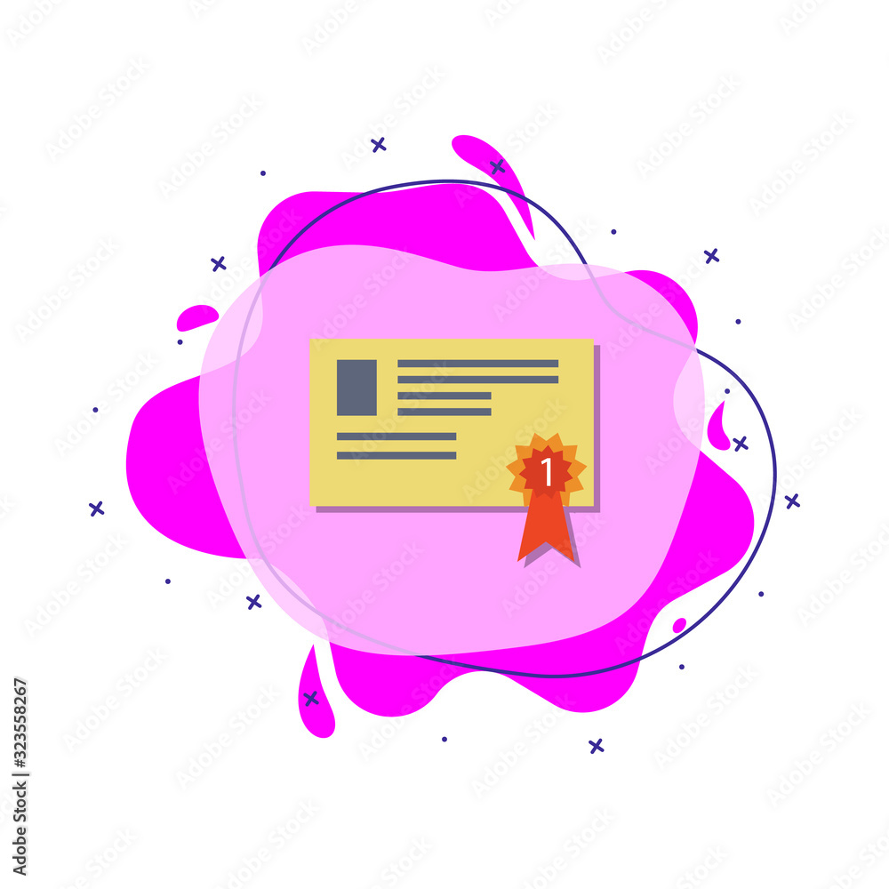 Poster certificate for first place colored icon. simple color vector of education icons for ui and ux, webs