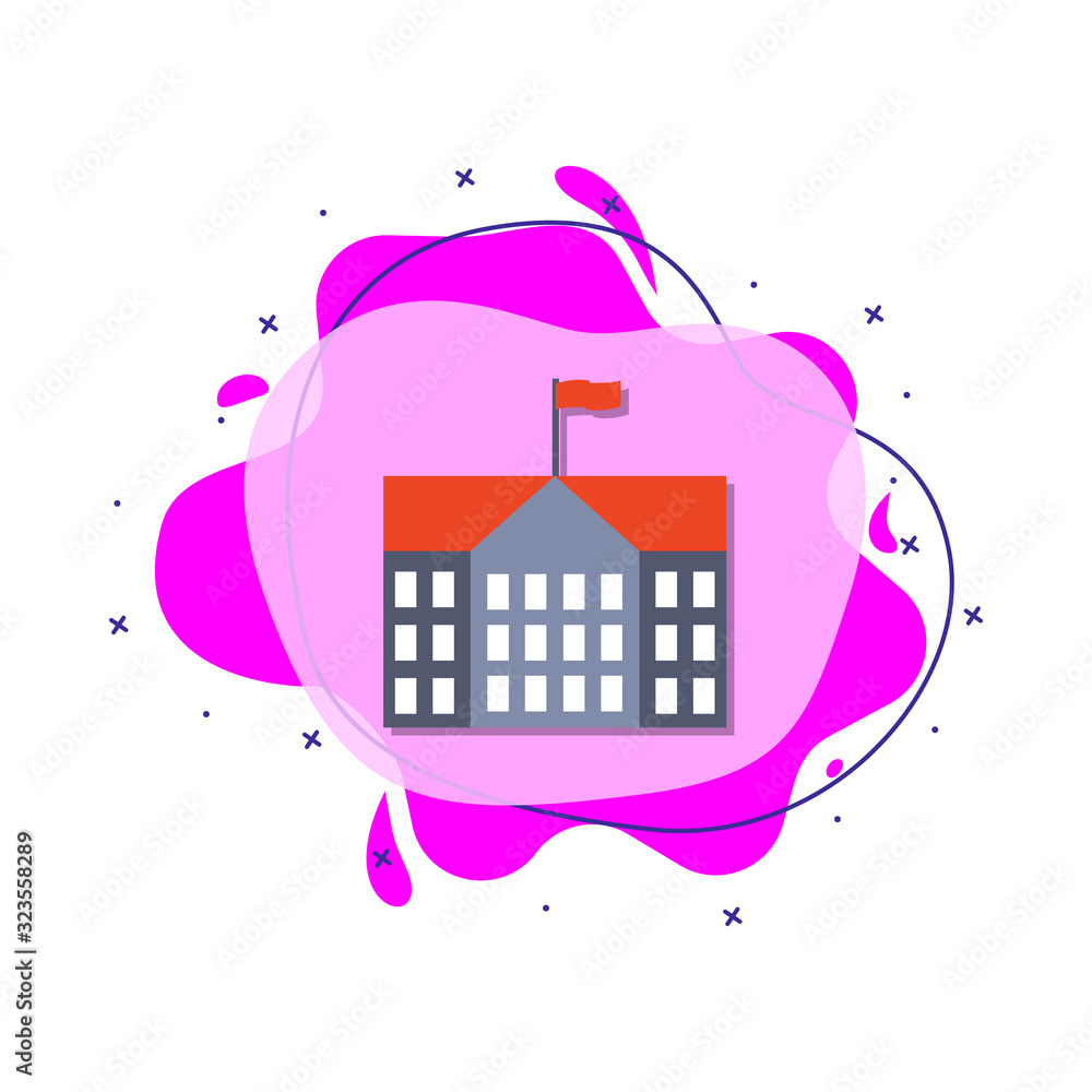 Poster school building colored icon. simple color vector of education icons for ui and ux, website or mobil