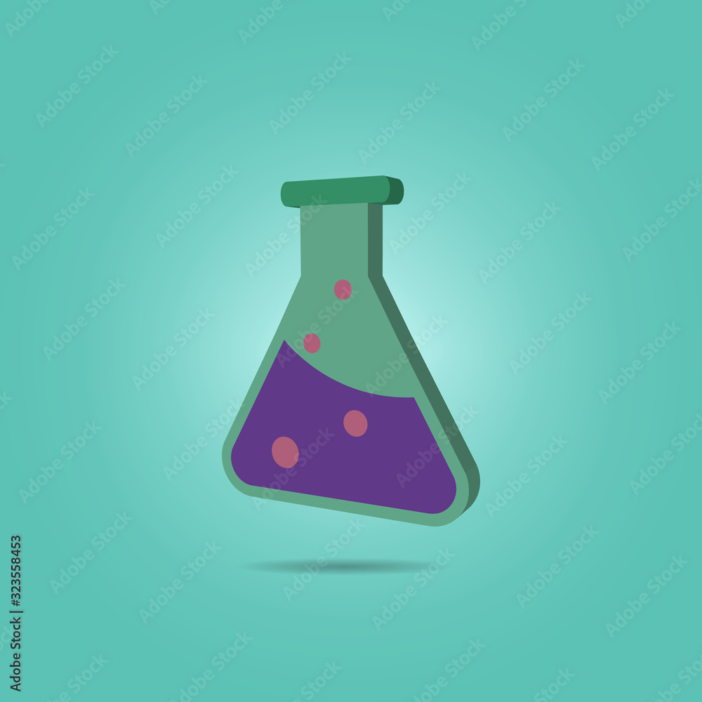Poster scientific test-tube isometric icon. simple color vector of science icons for ui and ux, website or 