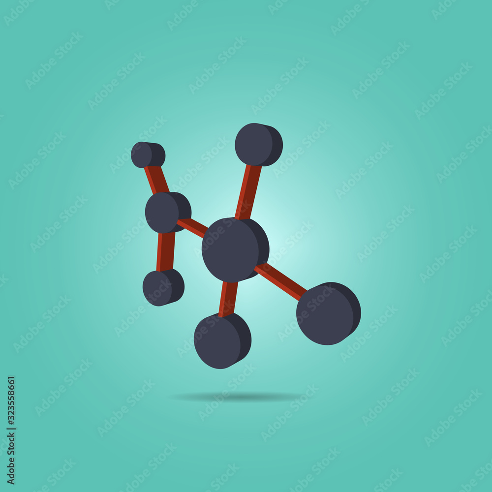 Poster molecular bond isometric icon. simple color vector of science icons for ui and ux, website or mobile