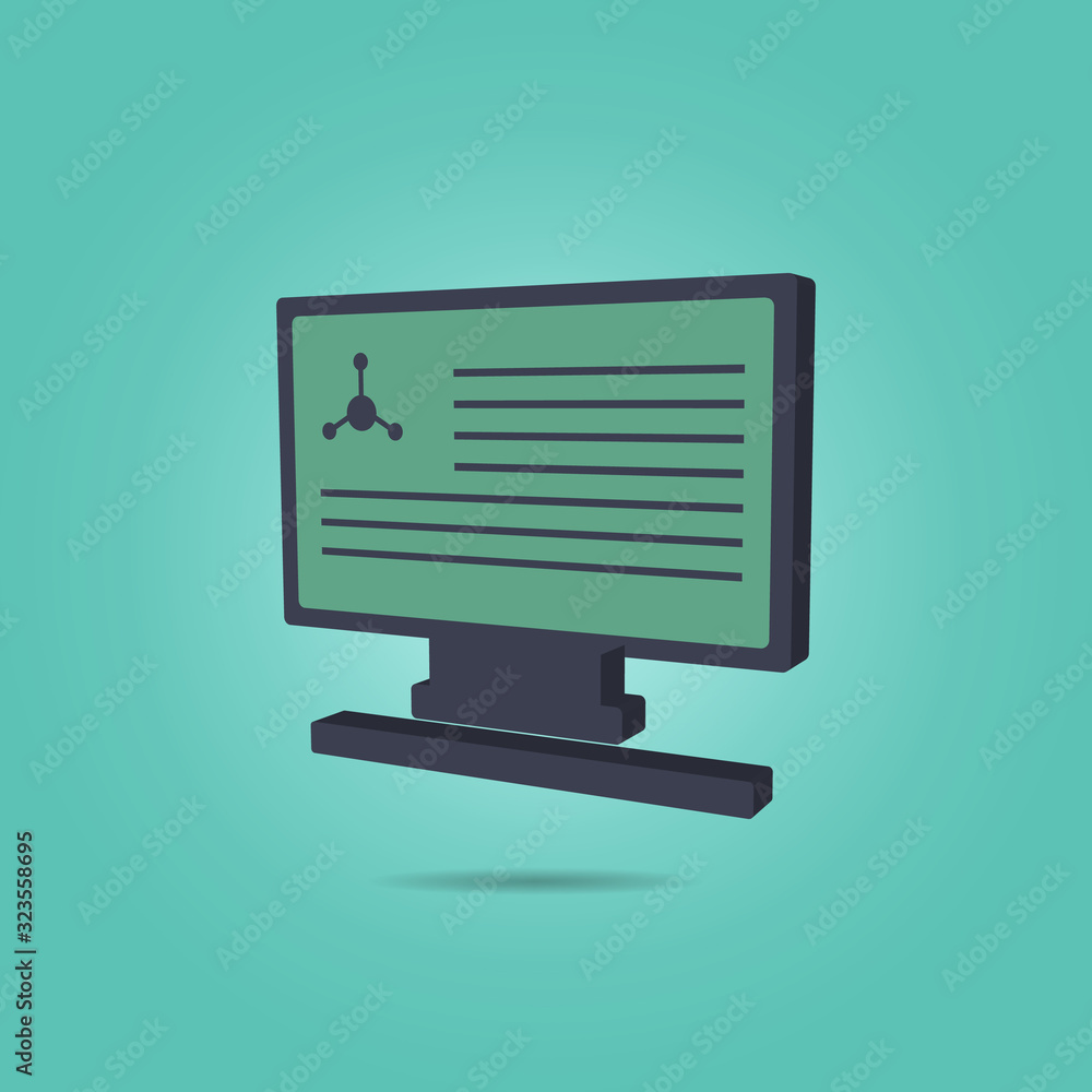 Poster chemical report in monitor isometric icon. simple color vector of science icons for ui and ux, websi