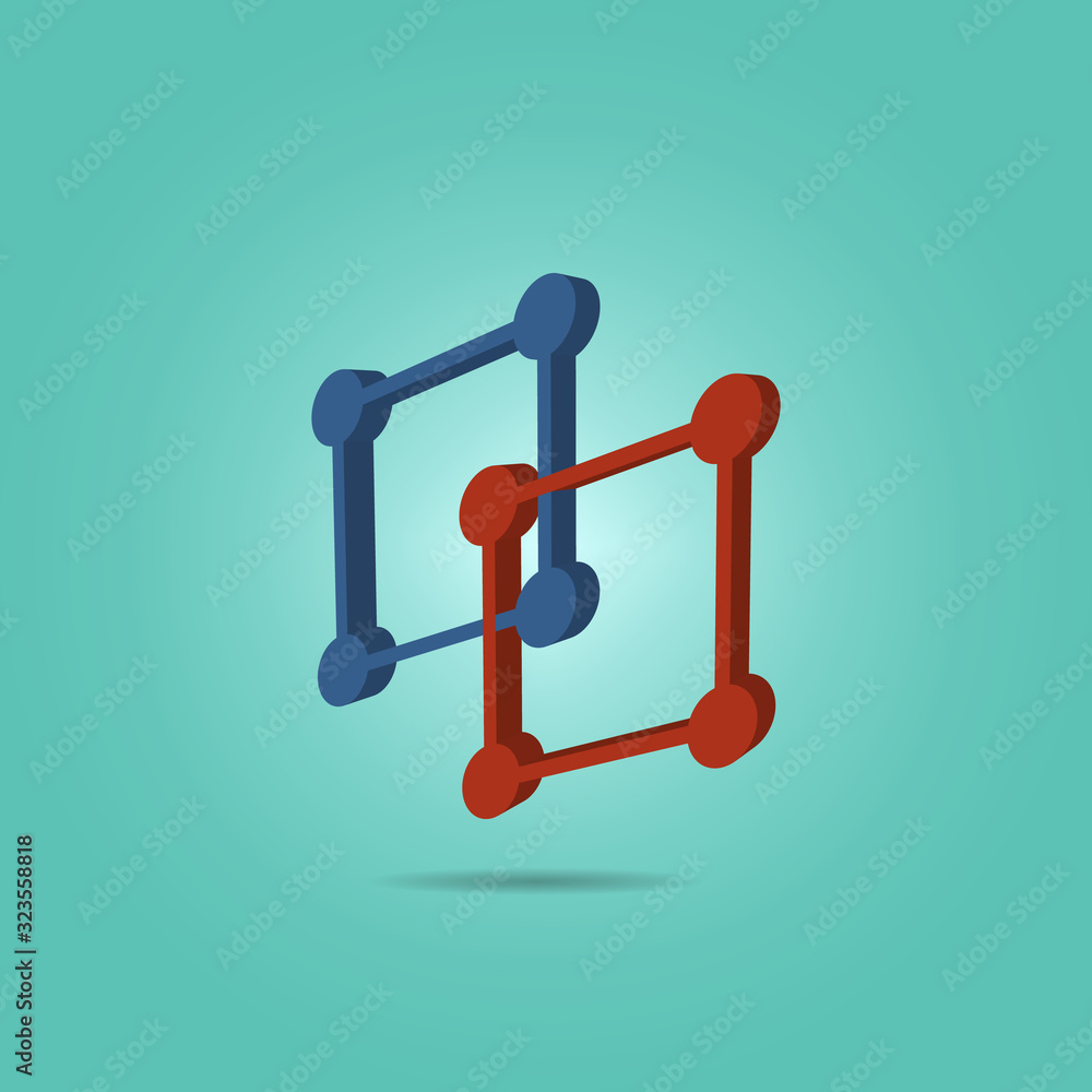 Poster squares isometric icon. simple color vector of science icons for ui and ux, website or mobile applic