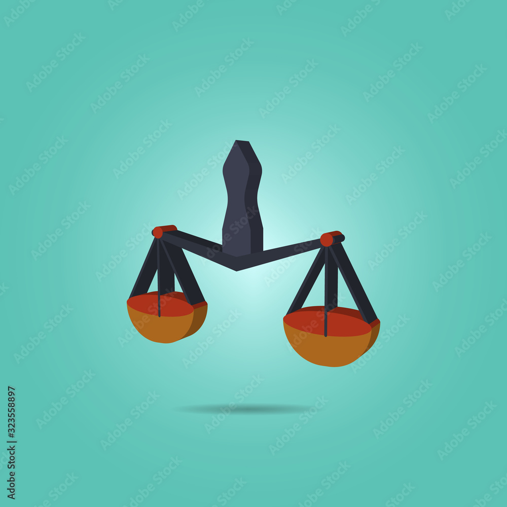 Poster laboratory scales isometric icon. simple color vector of science icons for ui and ux, website or mob