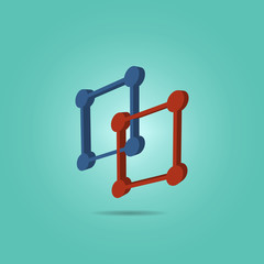 Squares isometric icon. Simple color vector of science icons for ui and ux, website or mobile application