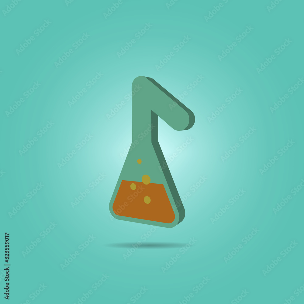 Poster test tube isometric icon. simple color vector of science icons for ui and ux, website or mobile appl