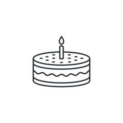 Birthday cake icon design line style. Vector illustration