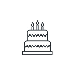 Birthday cake icon design line style. Vector illustration