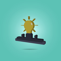 A burning light bulb isometric icon. Simple color vector of science icons for ui and ux, website or mobile application