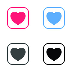 Favorites icon, Heart, Love sign symbol, Bookmark symbol, button