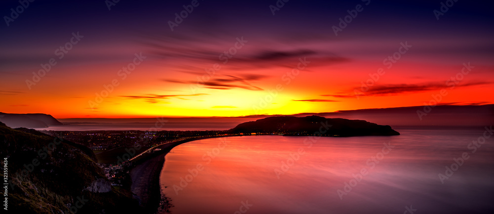 Wall mural The dramatic sunset over the great orm.