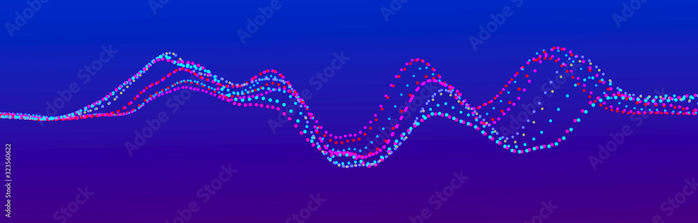 Poster sound wave element. abstract blue digital equalizer. big data visualization. dynamic light flow. 3d 