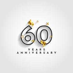 60 Years Anniversary Celebration Vector Illustration Template Design - obrazy, fototapety, plakaty