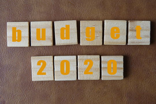Budget 2020 on a wooden blocks. Business concept.