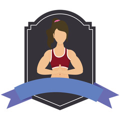 young woman athlete character in frame