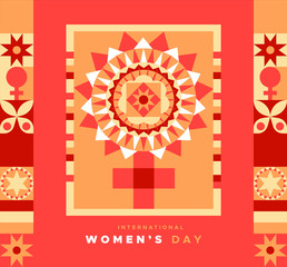 Women's day abstract art female symbol card