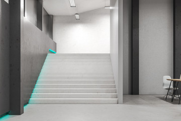 Minimalistic  office interior with stairs