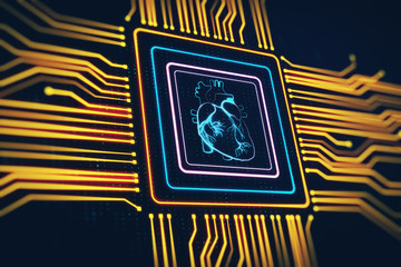 Digital heart scheme as a chip in a microchip