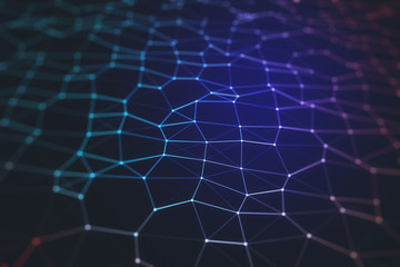 Blue creative polygonal backdrop.