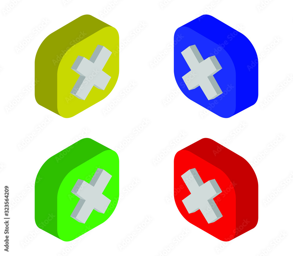 Sticker isometric close button