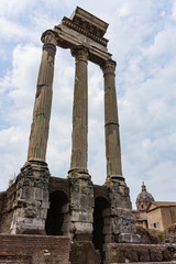 Fototapeta premium Beautiful scene at the Roman Forum in Rome Italy on a bright summer day
