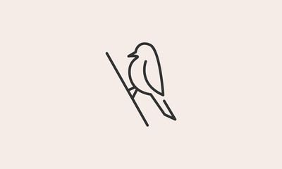 Bird Outline Minimalistic Logo Design