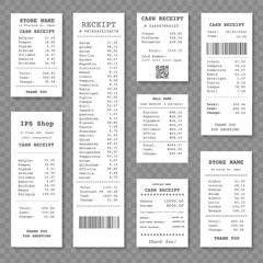 Cash paper receipt isolated