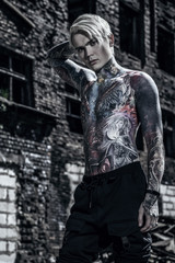 Fototapeta na wymiar guy with tattoos