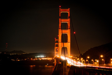 Car trails on the Golden Gate Bridge