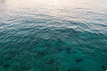 Background with turquoise and transparent Caribbean water