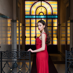 Fashion woman walking. Sunny day.Outdoor lifestyle portrait of amazing glamorous luxury woman...