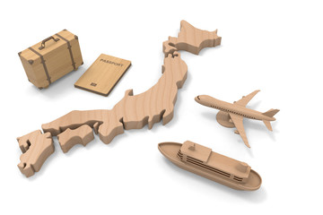 Japan and inbound consumption. Foreign tourists. 3D illustration