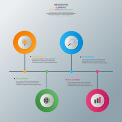 Infographic elements. Business concept timeline. Modern infograph template. Can use for workflow layout, diagram, banner, webdesign, presentation. Vector illustration.