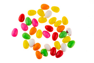 Happy Easter Day isolated on white background. Multi color of Eggs.