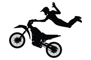 Motocross silhouette vector